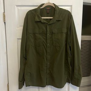 Mountain Hardwear long sleeve snap button hiking shirt. XXL